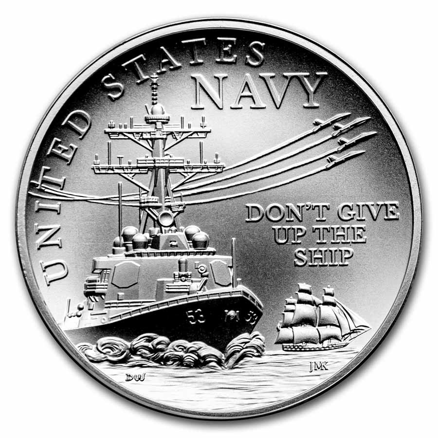 (2022) 2.5 oz Silver U.S. Navy Medal (w/Box & COA)