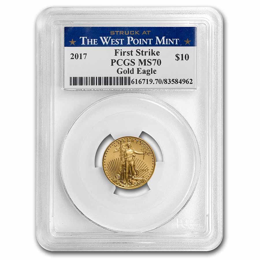 2017 1/4 oz Gold Eagle MS-70 PCGS (FS?, West Point Label)