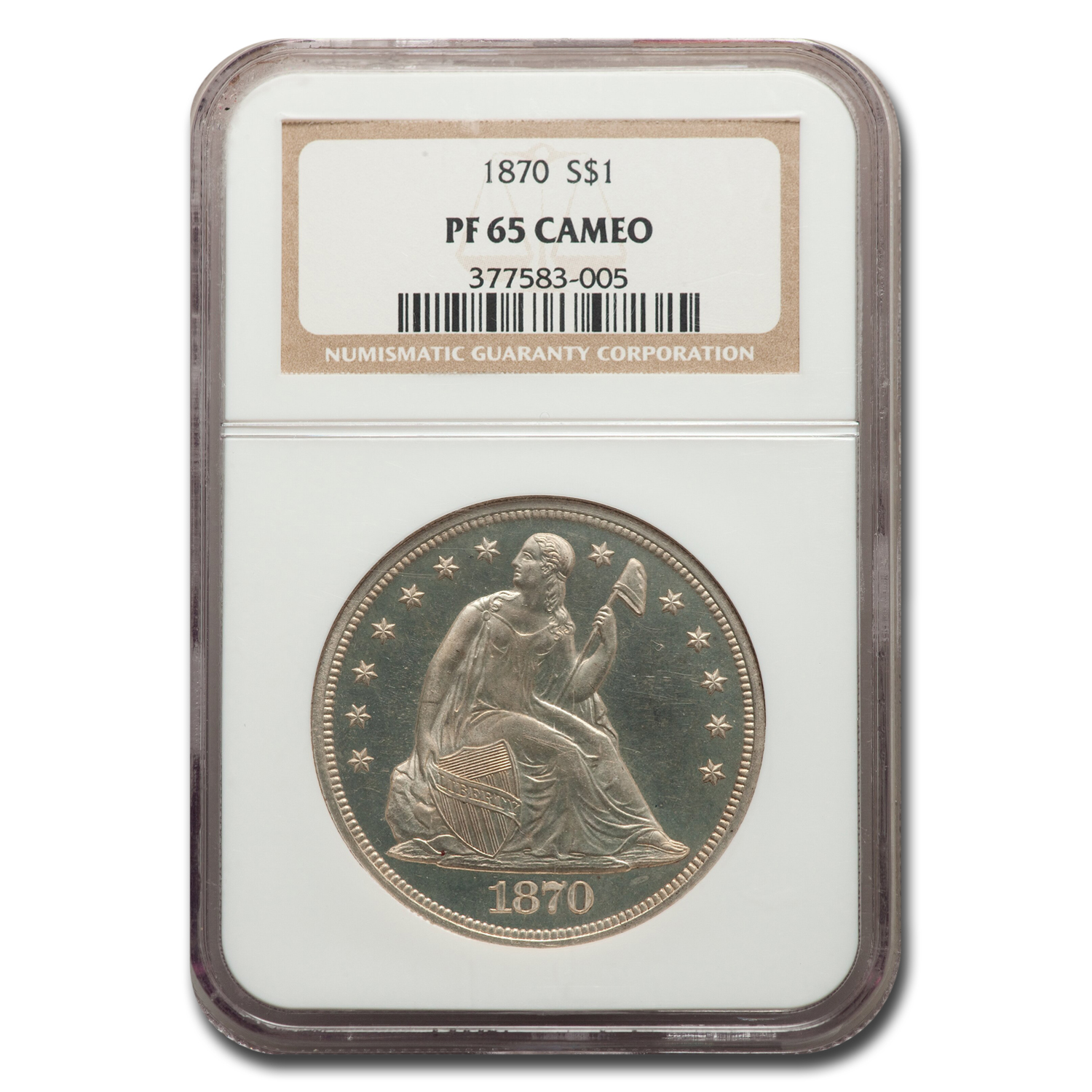 Buy 1870 Liberty Seated Dollar PF-65 Cameo NGC - Click Image to Close