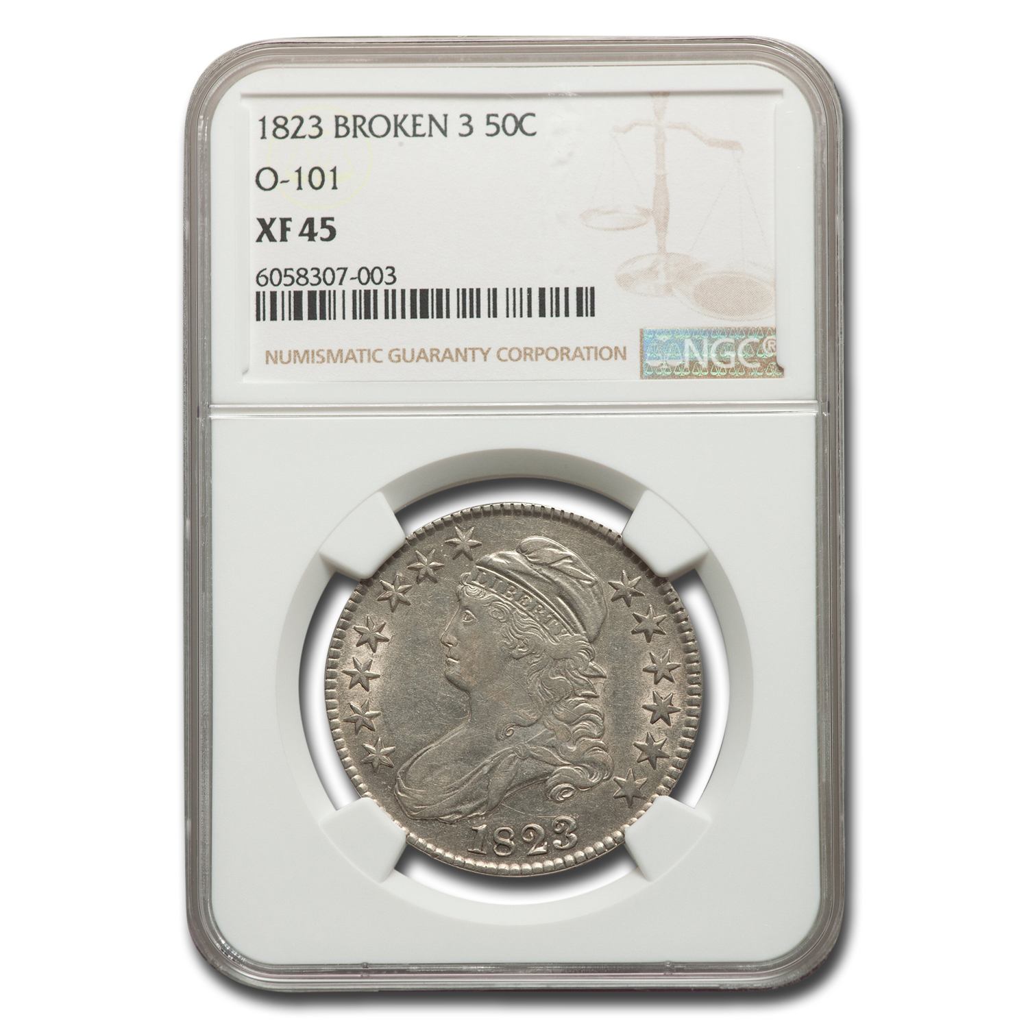 Buy 1823 Capped Bust Half Dollar XF-45 NGC (Broken 3, O-101)