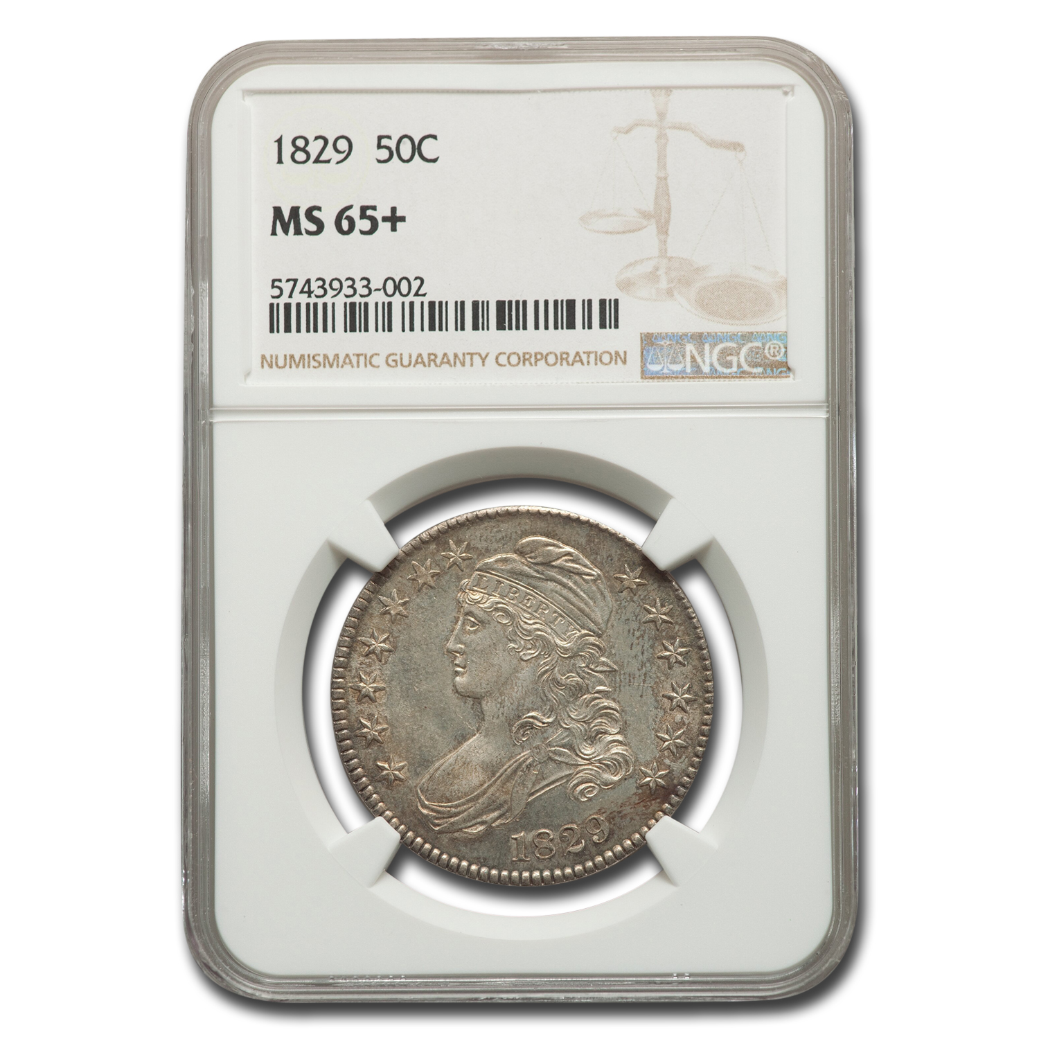 Buy 1829 Capped Bust Half Dollar MS-65+ NGC
