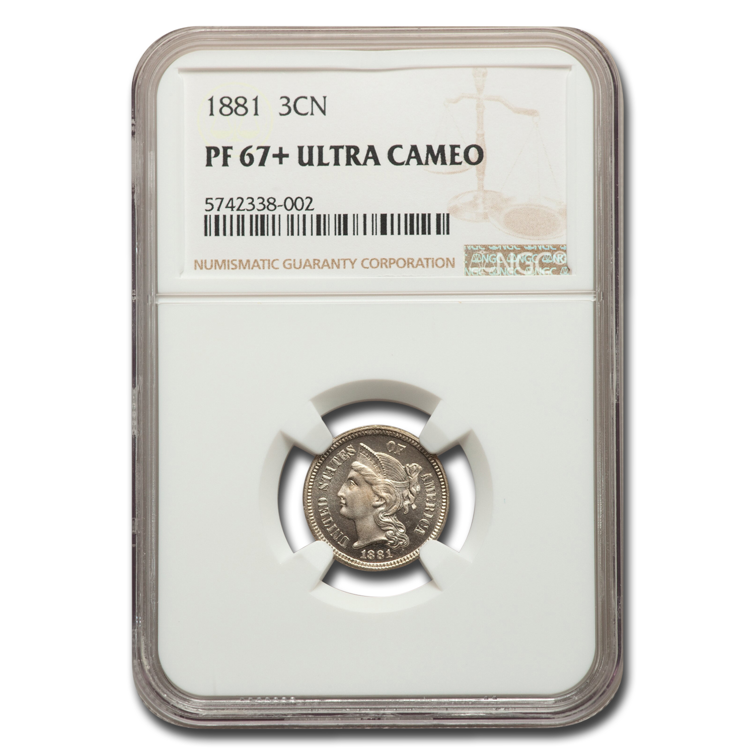 Buy 1881 Three Cent Nickel PF-67+ UCAM NGC