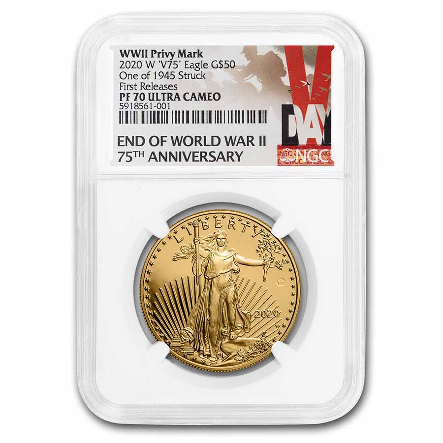 Buy 2020-W 1 oz Gold Eagle PF-70 V75 Privy FR WWII