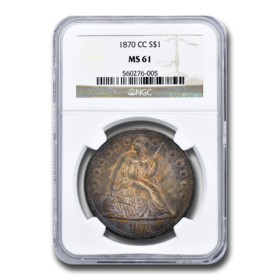 Buy 1870-CC Liberty Seated Dollar MS-61 NGC
