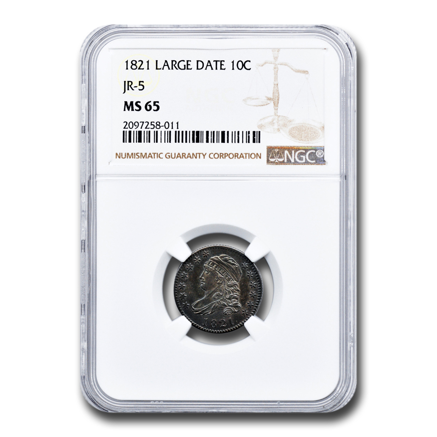 Buy 1821 Capped Bust Dime MS-65 NGC (Large Date, JR-5)