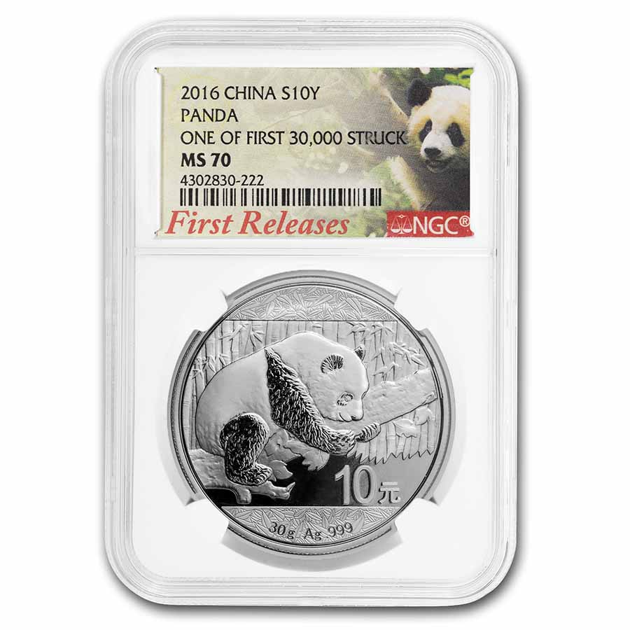 2016 China 30 gram Silver Panda MS-70 NGC (First Releases) - Click Image to Close