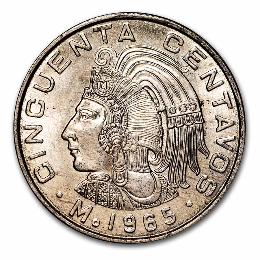 Buy 1964-1969 Mexico 50 Centavos Cuauhtemoc BU