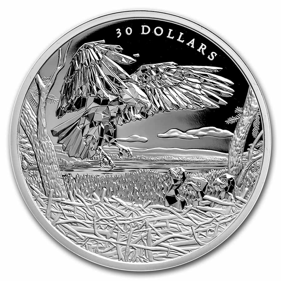 2022 RCM 2 oz Silver $30 Multifaceted Animal Family: Bald Eagles - Click Image to Close