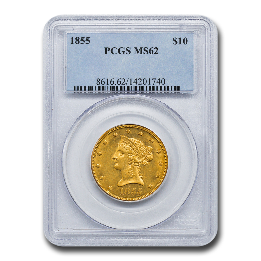 Buy 1855 $10 Liberty Gold Eagle MS-62 PCGS