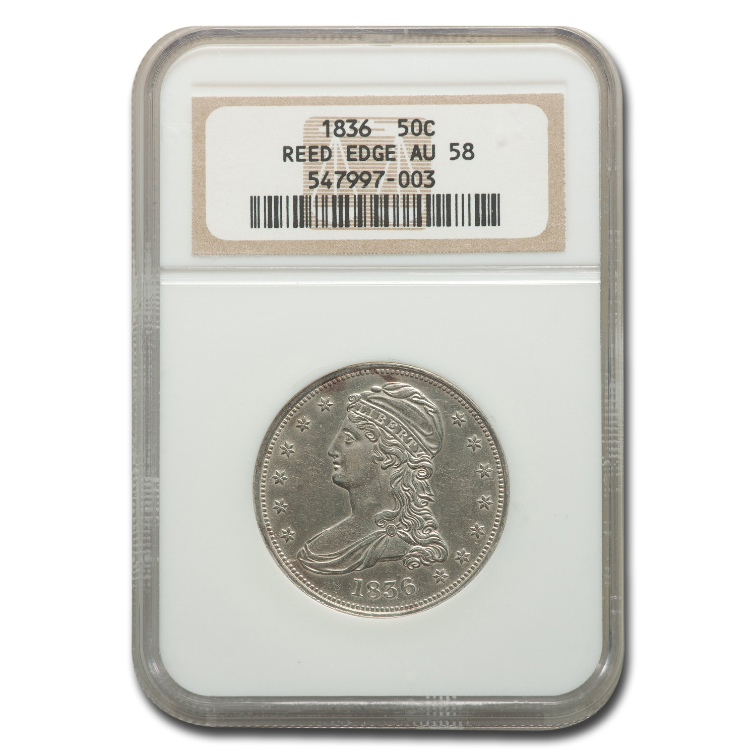 Buy 1836 Reeded Edge Half Dollar AU-58 NGC