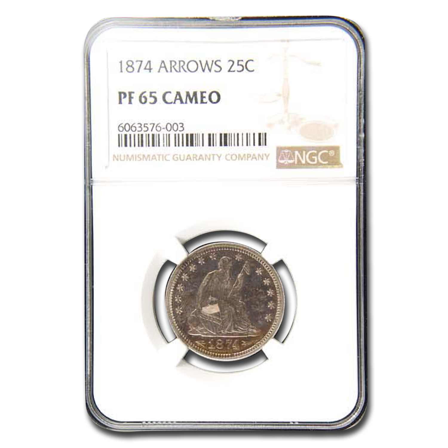 Buy 1874 Liberty Seated Quarter PF-65 Cameo NGC - Click Image to Close