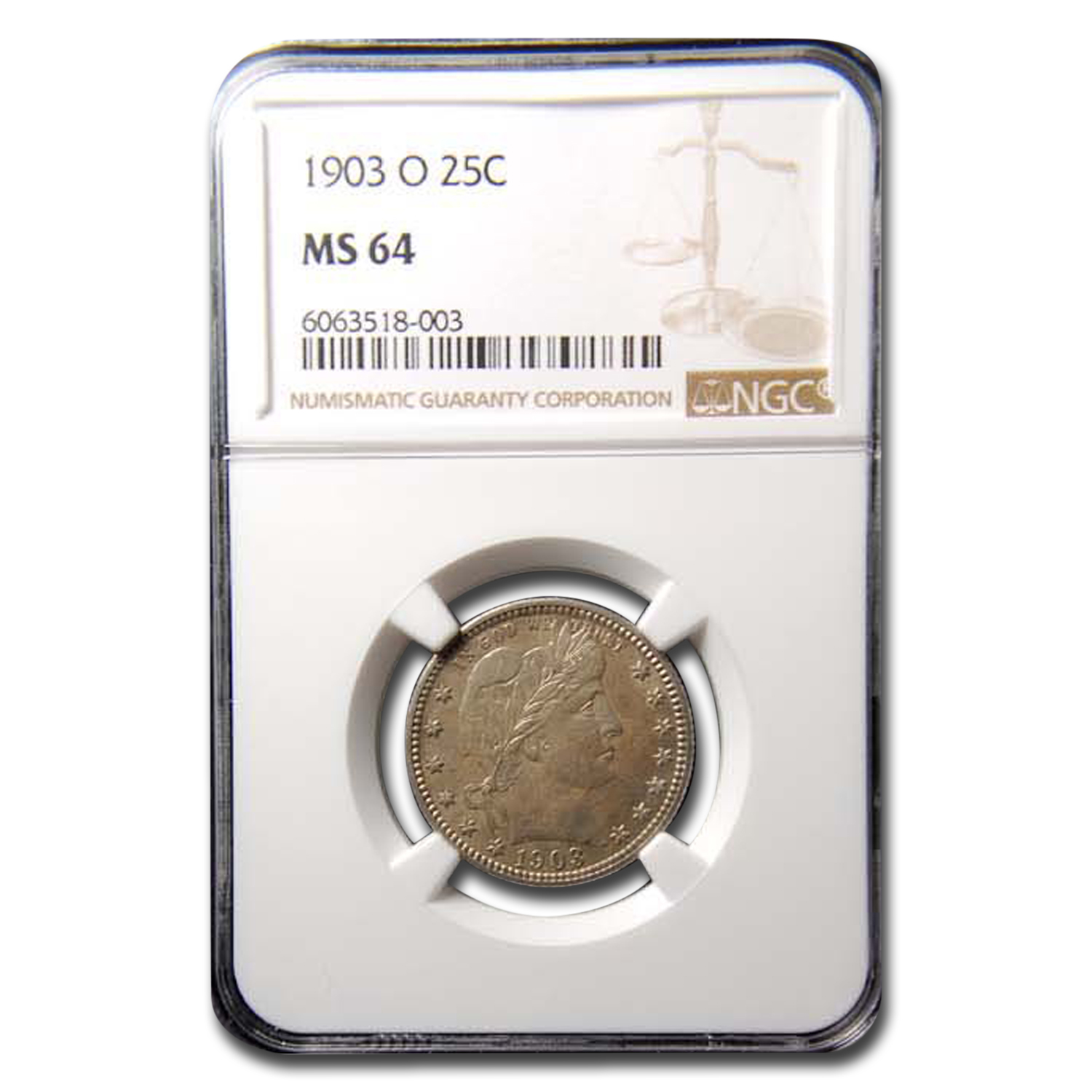 Buy 1903-O Barber Quarter MS-64 NGC