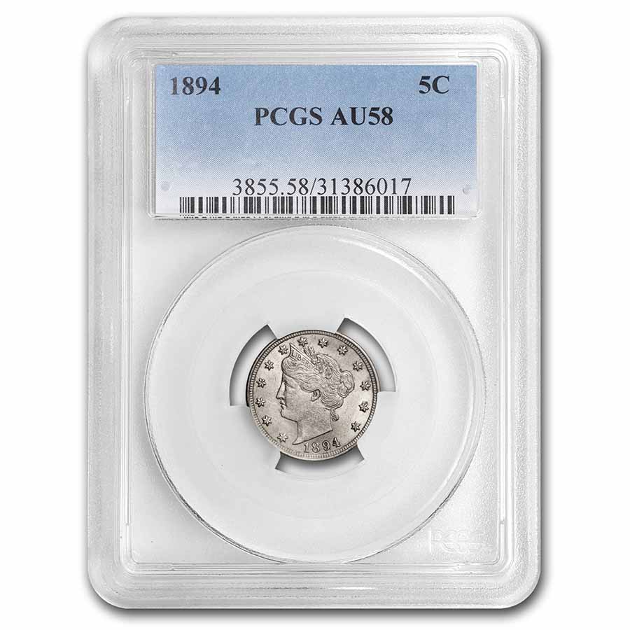 1894 Liberty Head V Nickel AU-58 PCGS