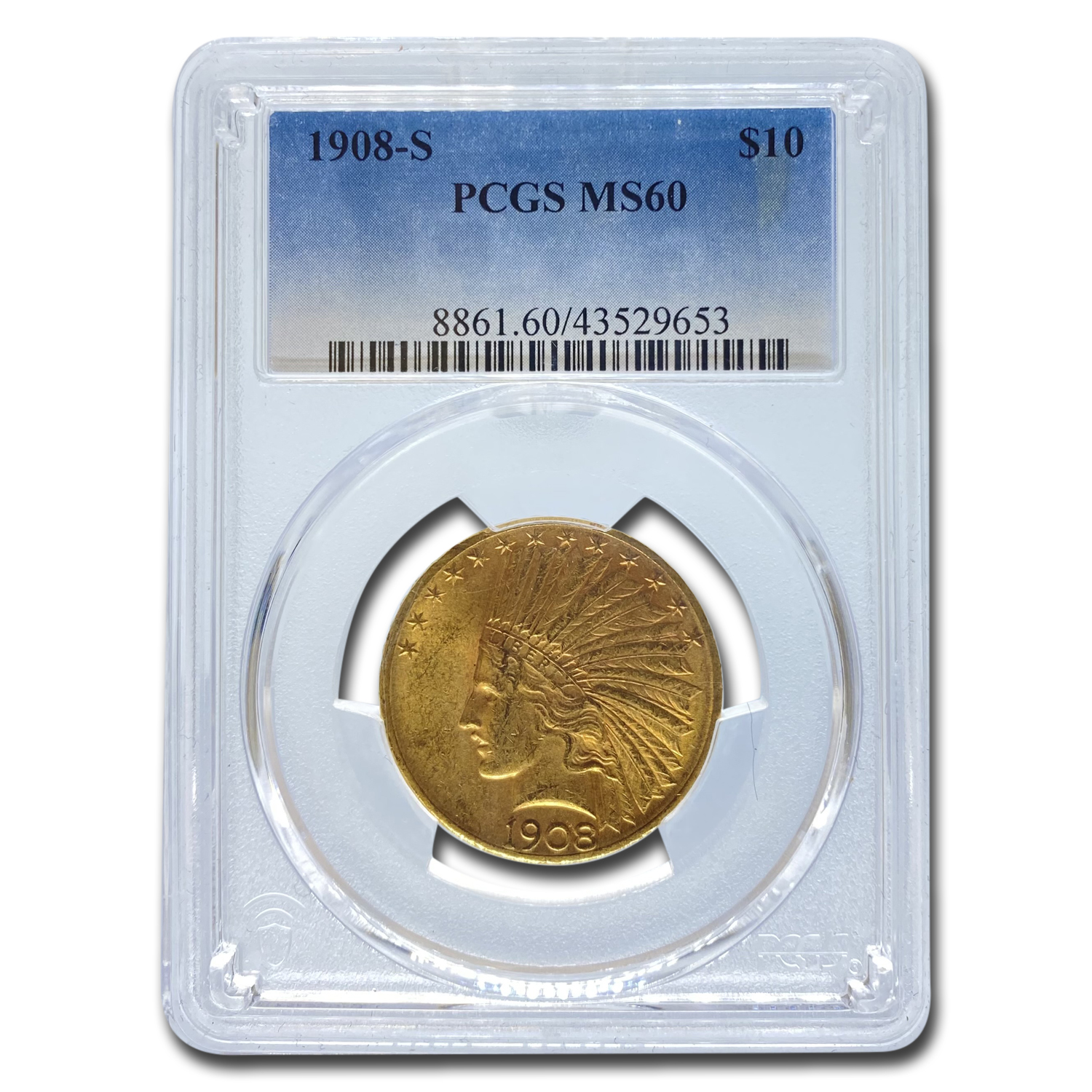 Buy 1908-S $10 Indian Gold Eagle MS-60 PCGS