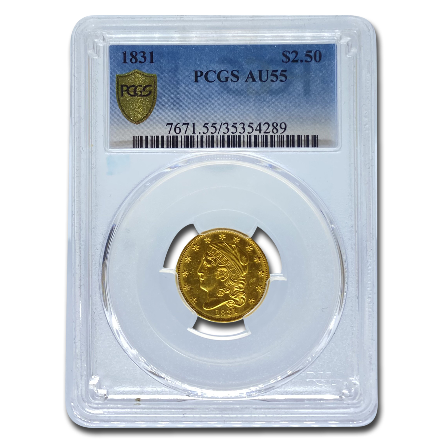 Buy 1831 $2.50 Capped Bust Gold Quarter Eagle AU-55 PCGS