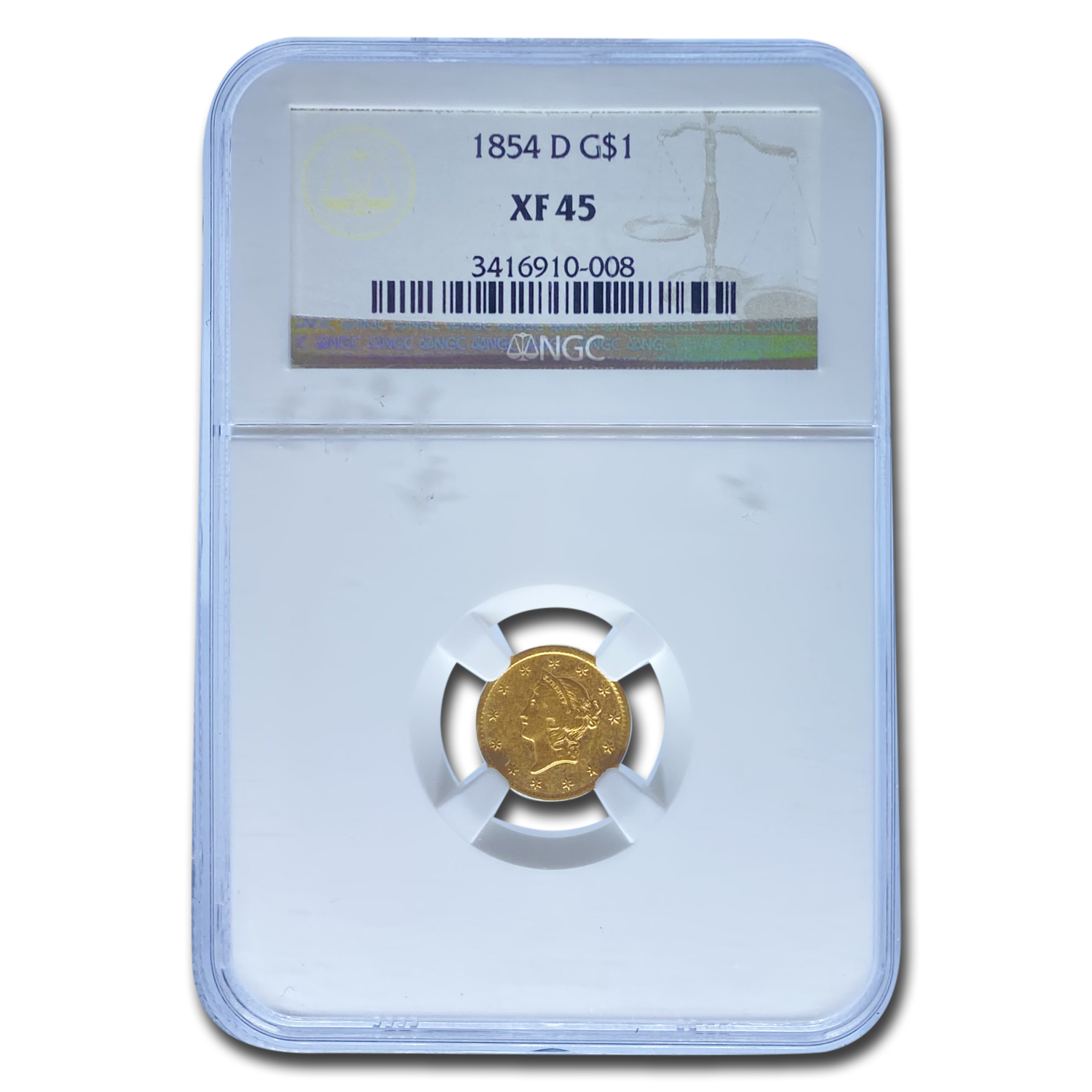 Buy 1854-D $1 Liberty Head Gold XF-45 NGC