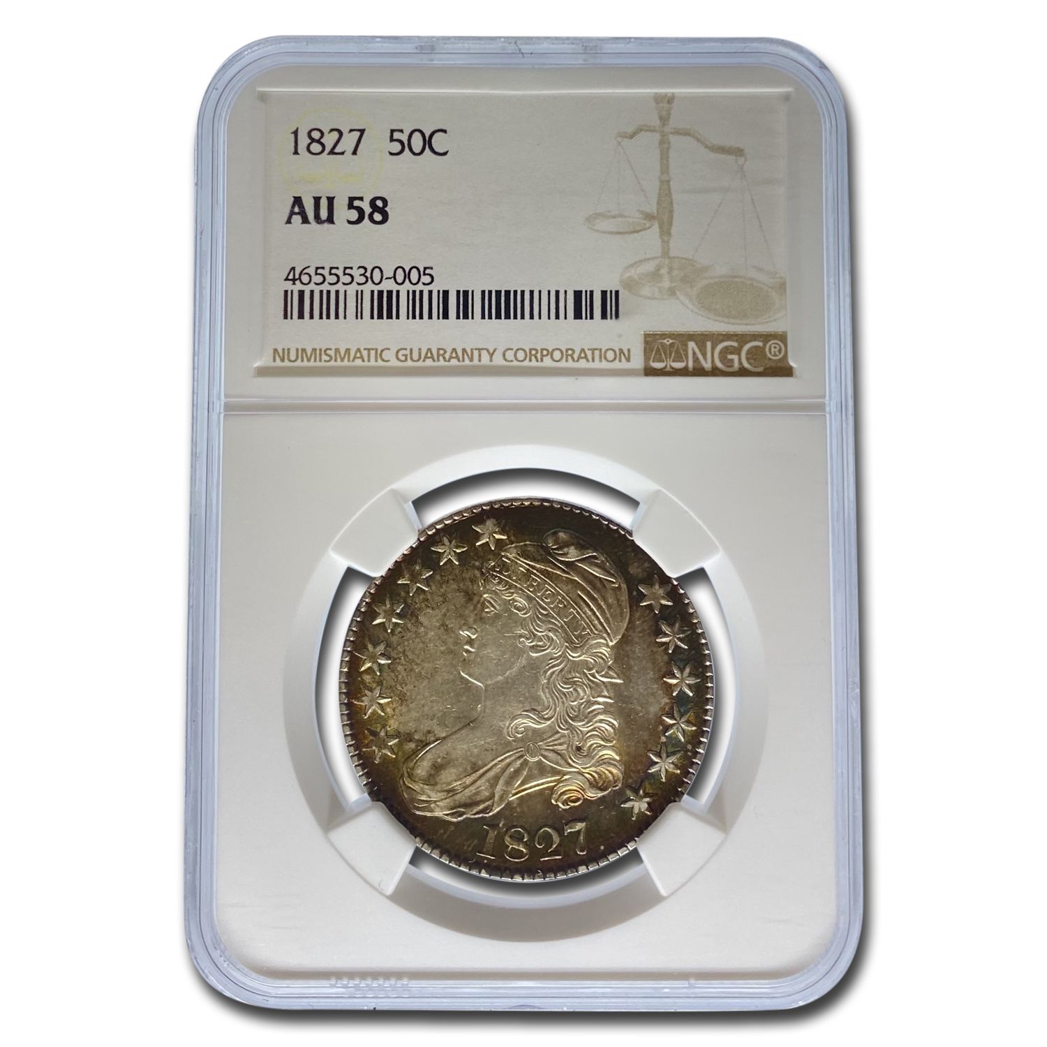 Buy 1827 Capped Bust Half Dollar AU-58 NGC