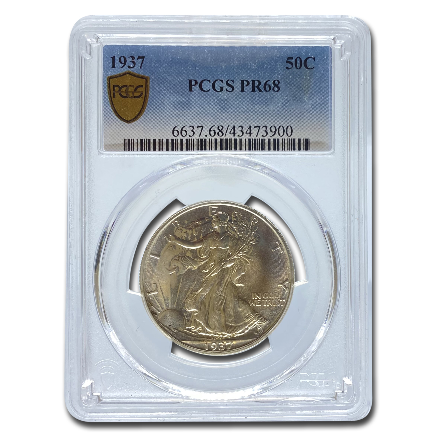 Buy 1937 Walking Liberty Half Dollar PR-68 PCGS - Click Image to Close