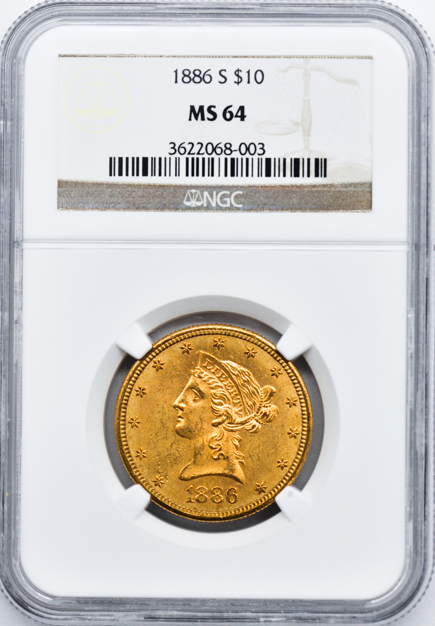 Buy 1886-S $10 Liberty Gold Eagle MS-64 NGC