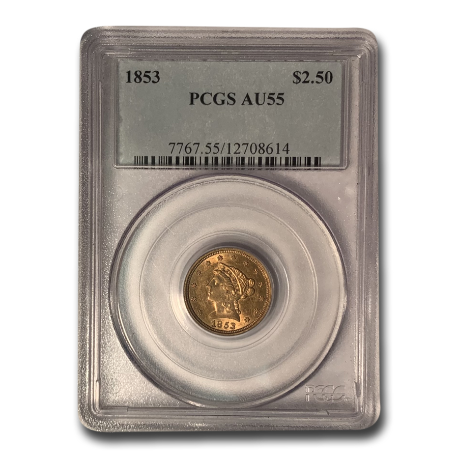 Buy 1853 $2.50 Liberty Gold Quarter Eagle AU-55 PCGS