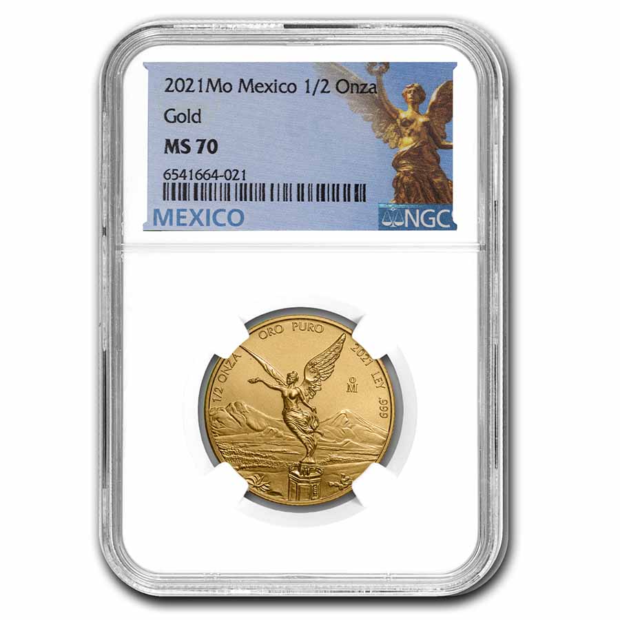 2021 Mexico 1/2 oz Gold Libertad MS-70 NGC