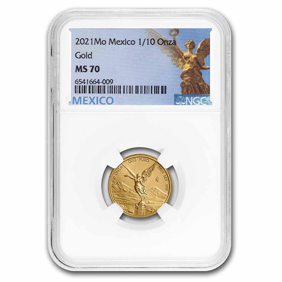 2021 Mexico 1/10 oz Gold Libertad MS-70 NGC