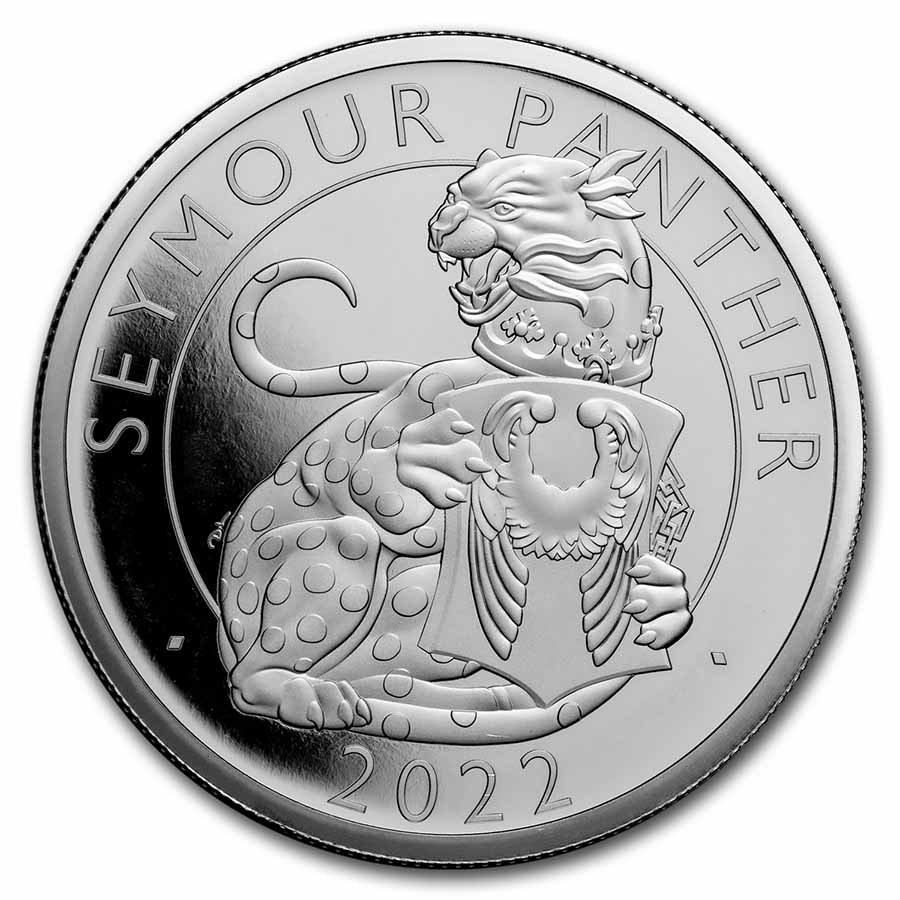 2022 2 oz Silver Royal Tudor Beasts Panther Proof (Coin Only) - Click Image to Close