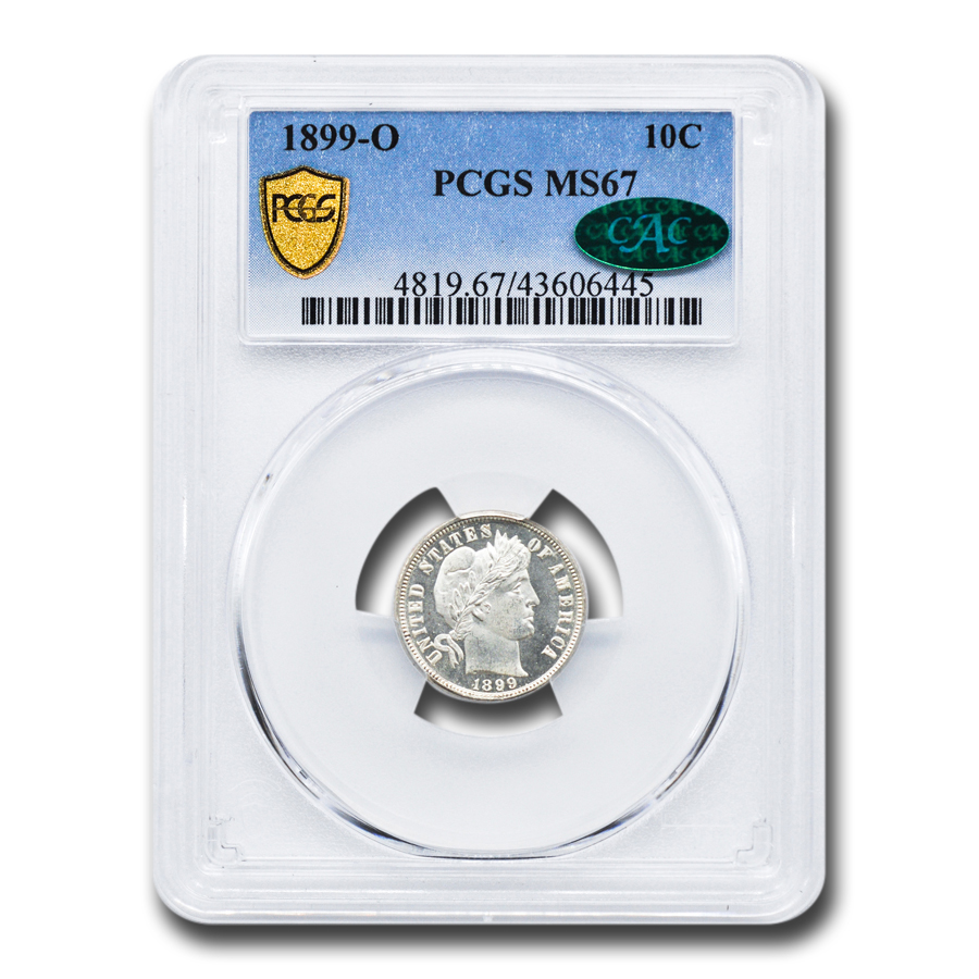 Buy 1899-O Barber Dime MS-67 PCGS CAC