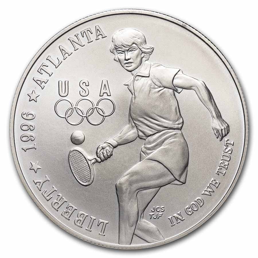 1996-D Olympic Tennis $1 Silver Commem BU (Olympic Holder)