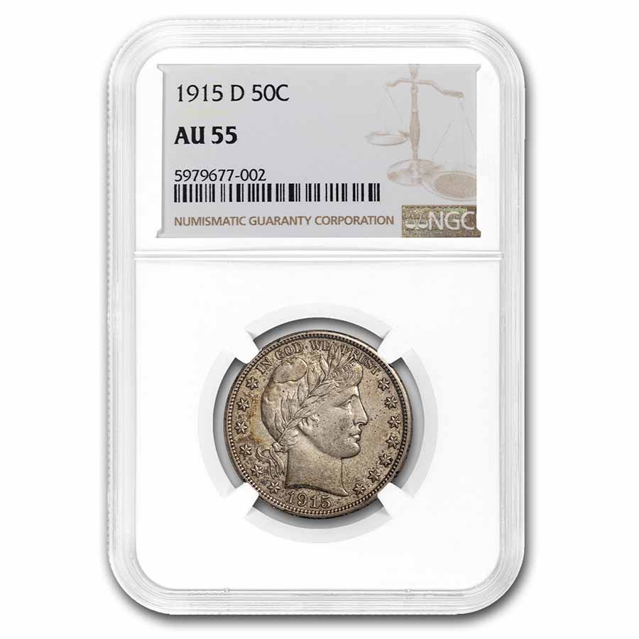 1915-D Barber Half Dollar AU-55 NGC