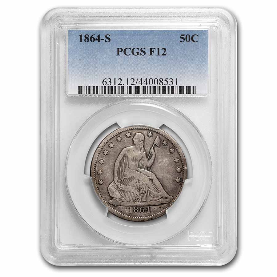 1864-S Liberty Seated Half Dollar F-12 PCGS - Click Image to Close