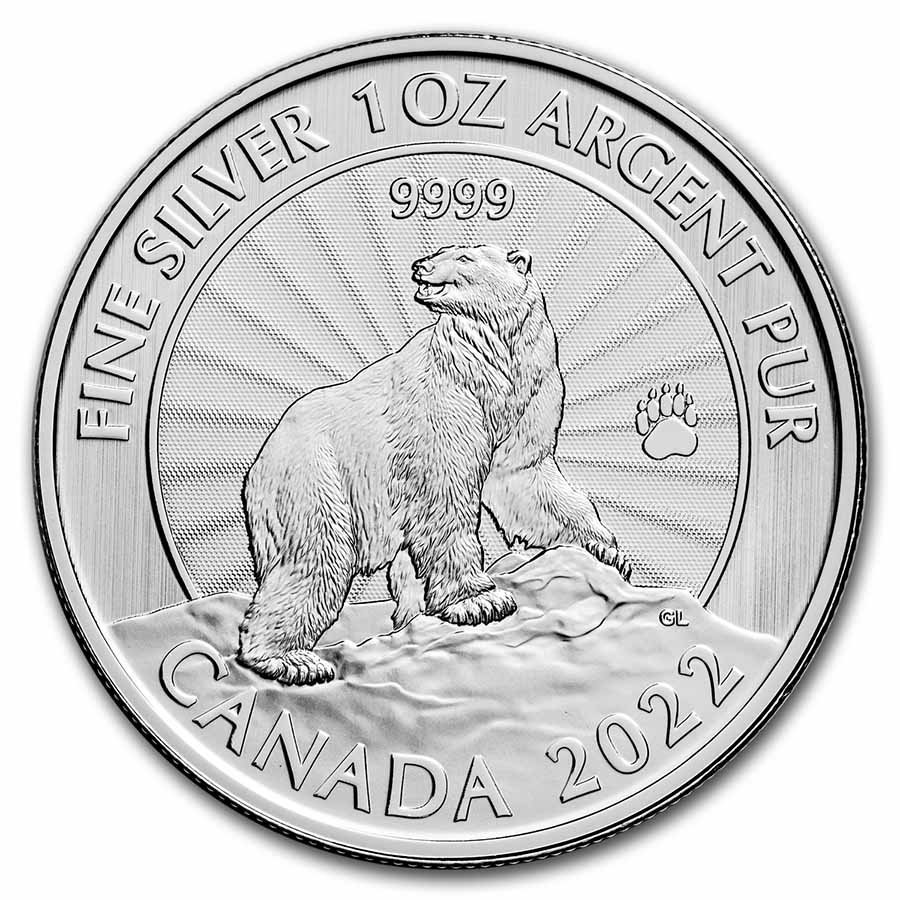 Buy 2022 Canada 1 oz $5 Silver The Majestic Polar Bear