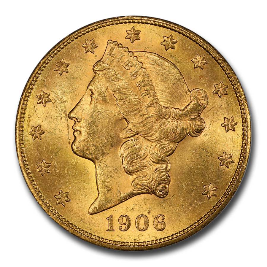 Buy 1906-S $20 Liberty Gold Double Eagle MS-62 PCGS CAC