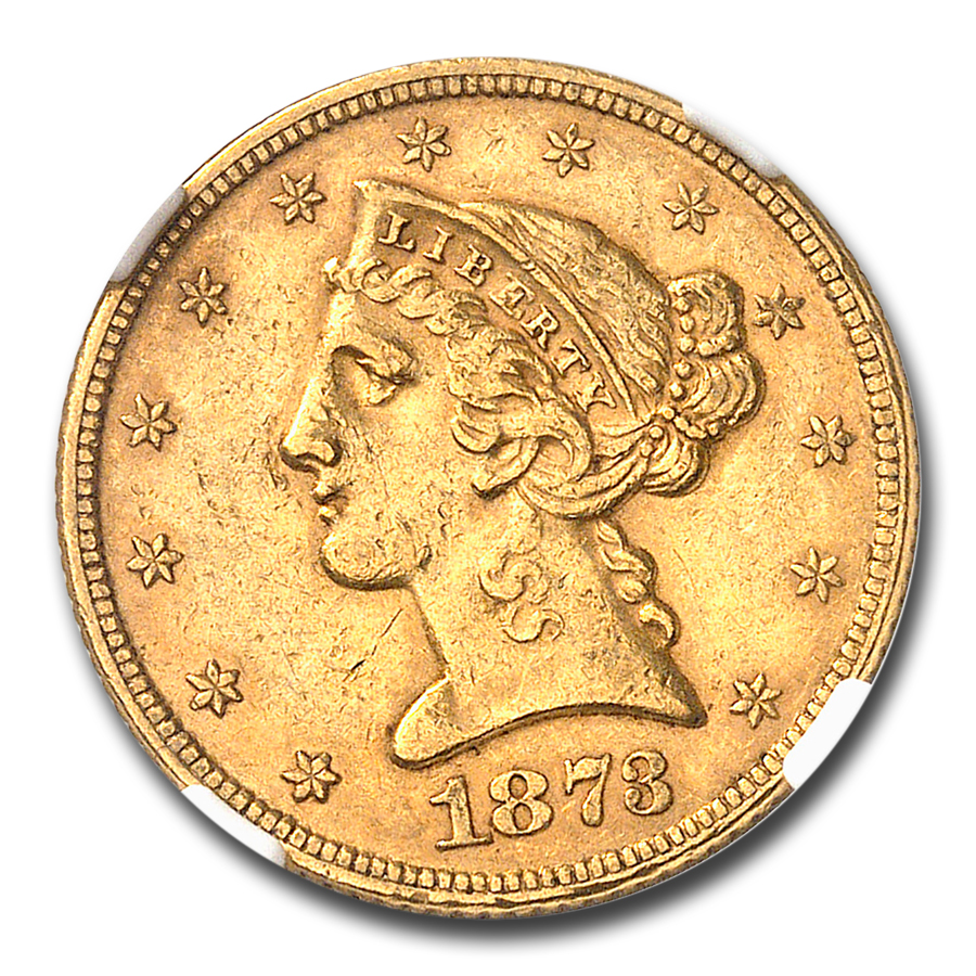 Buy 1873 $5 Liberty Gold Half Eagle AU-55 NGC CAC (Closed 3)