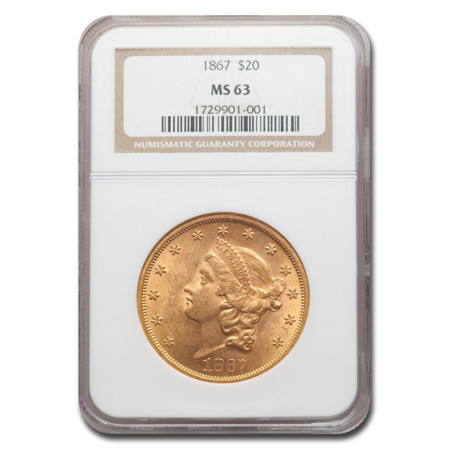 Buy 1867 $20 Liberty Gold Double Eagle MS-63 NGC