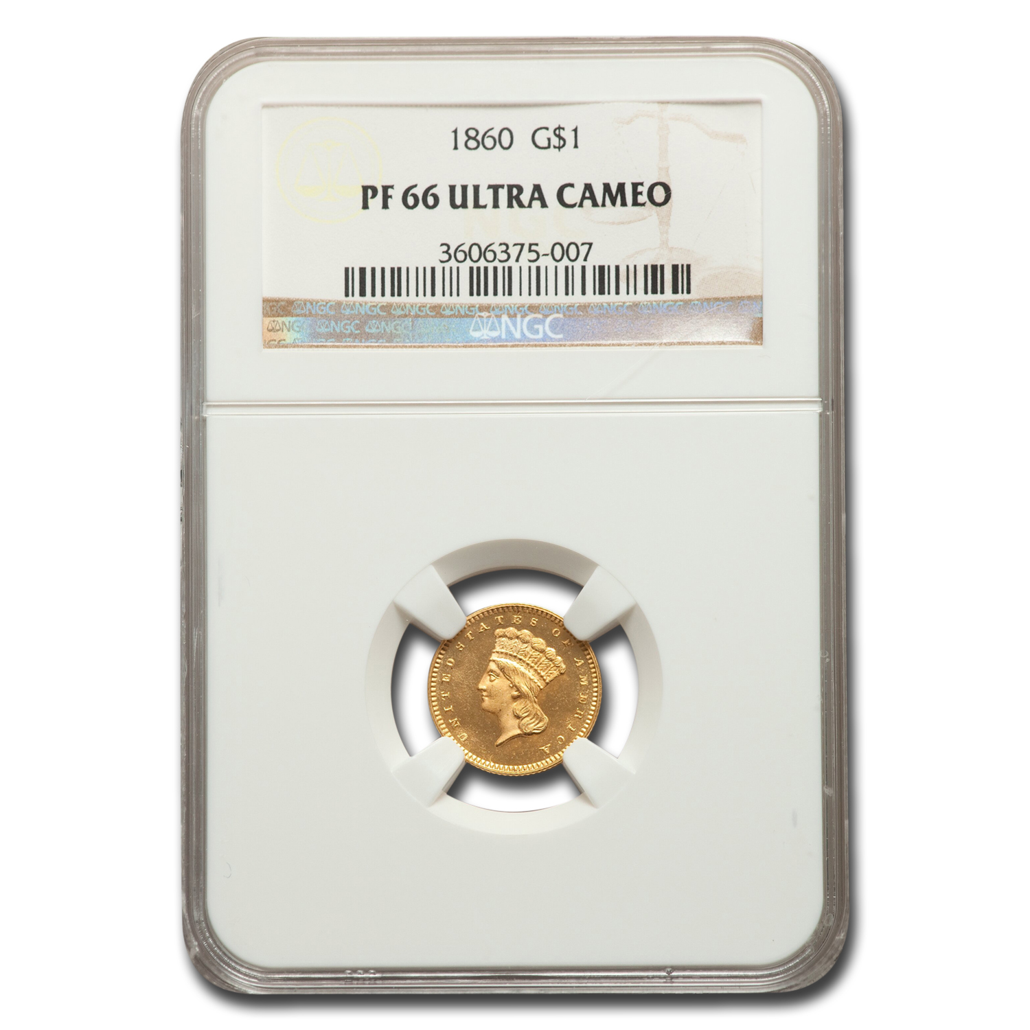 Buy 1860 $1 Indian Head Gold PF-66 UCAM NGC
