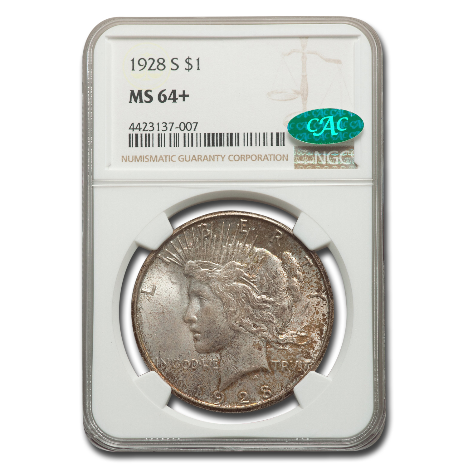 Buy 1928-S Peace Dollar MS-64+ NGC CAC