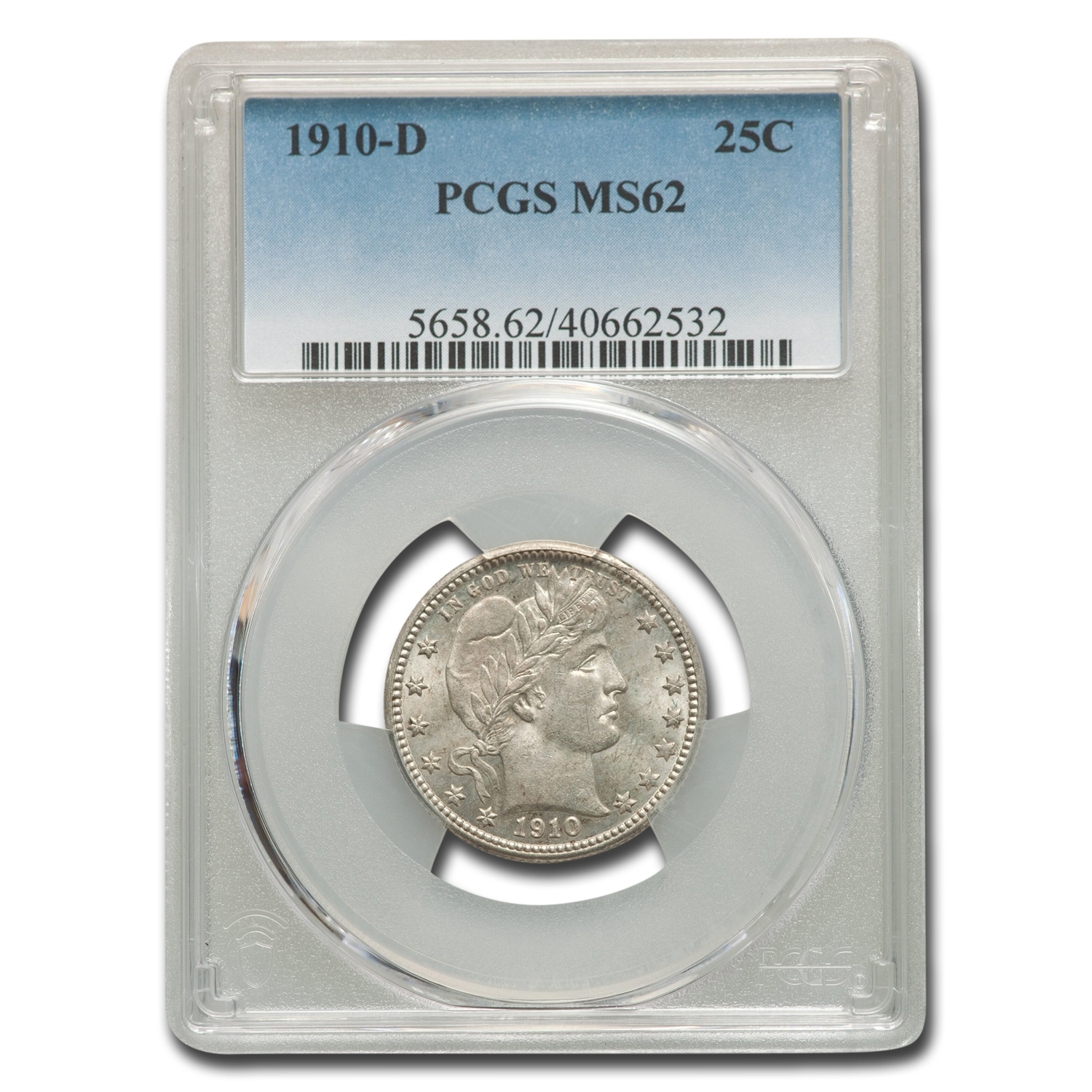 Buy 1910-D Barber Quarter MS-62 PCGS