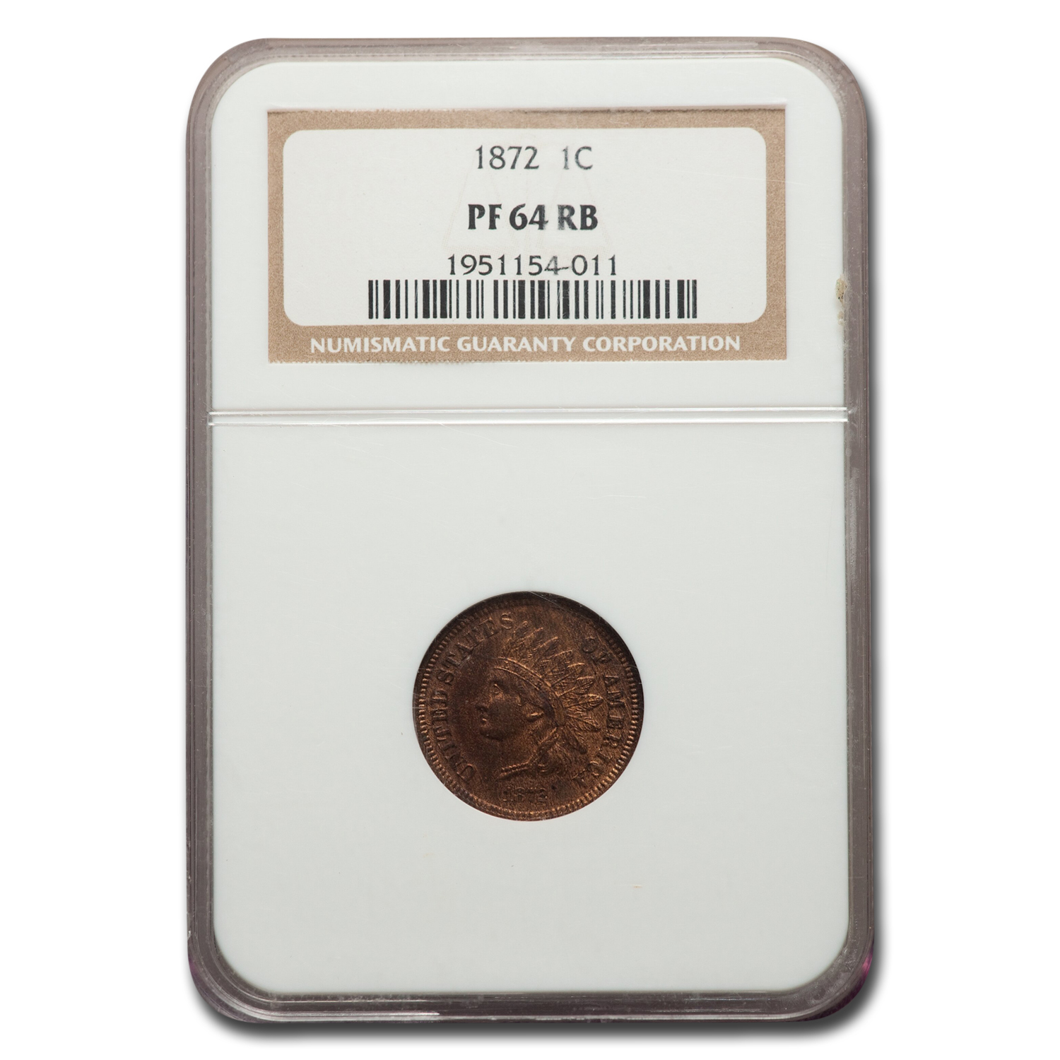 Buy 1872 Indian Head Cent PF-64 NGC (Red/Brown)