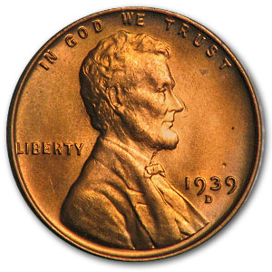 Buy 1939-D Lincoln Cent BU (Red)