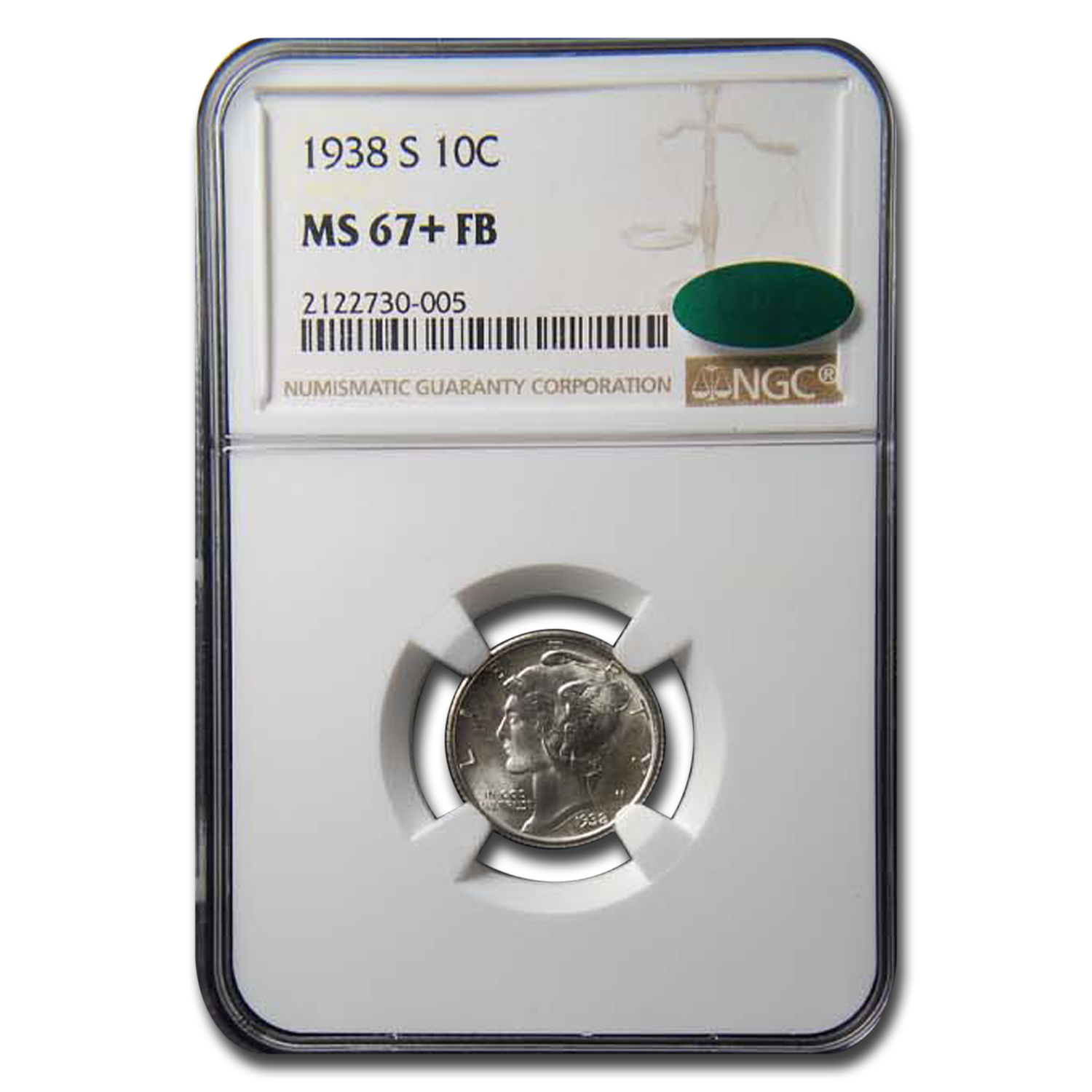 Buy 1938-S Mercury Dime MS-67+ NGC CAC (FB)