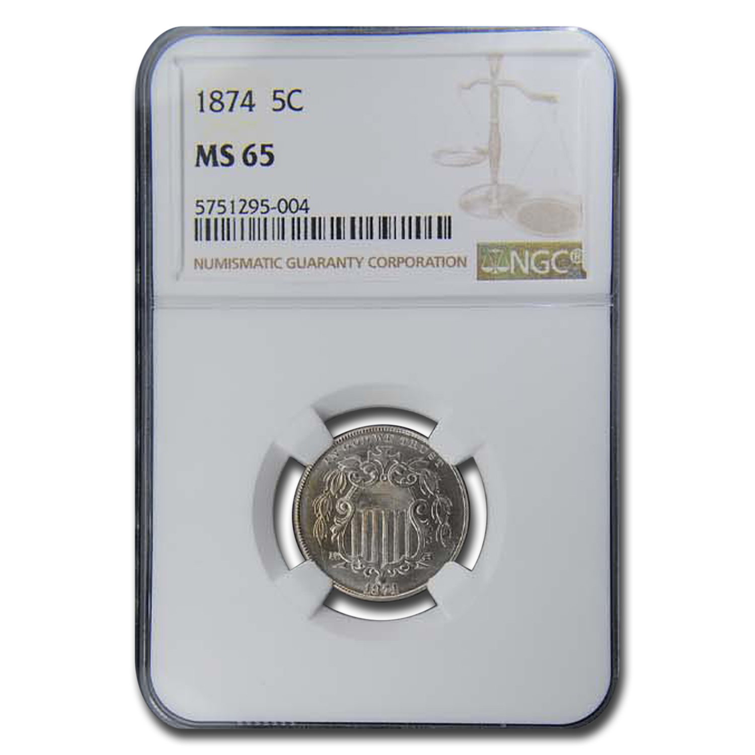 Buy 1874 Shield Nickel MS-65 NGC