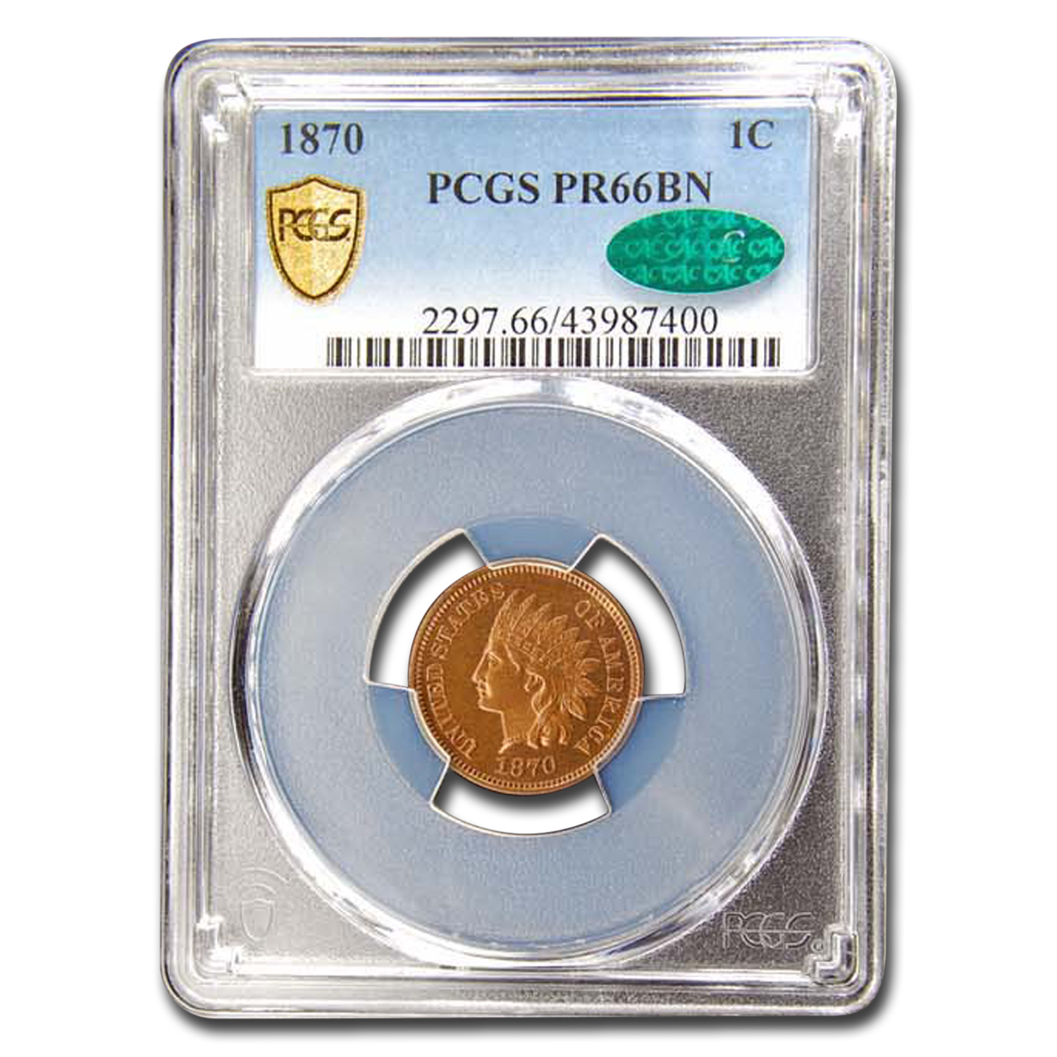 Buy 1870 Indian Head Cent PR-66 PCGS CAC (Brown)