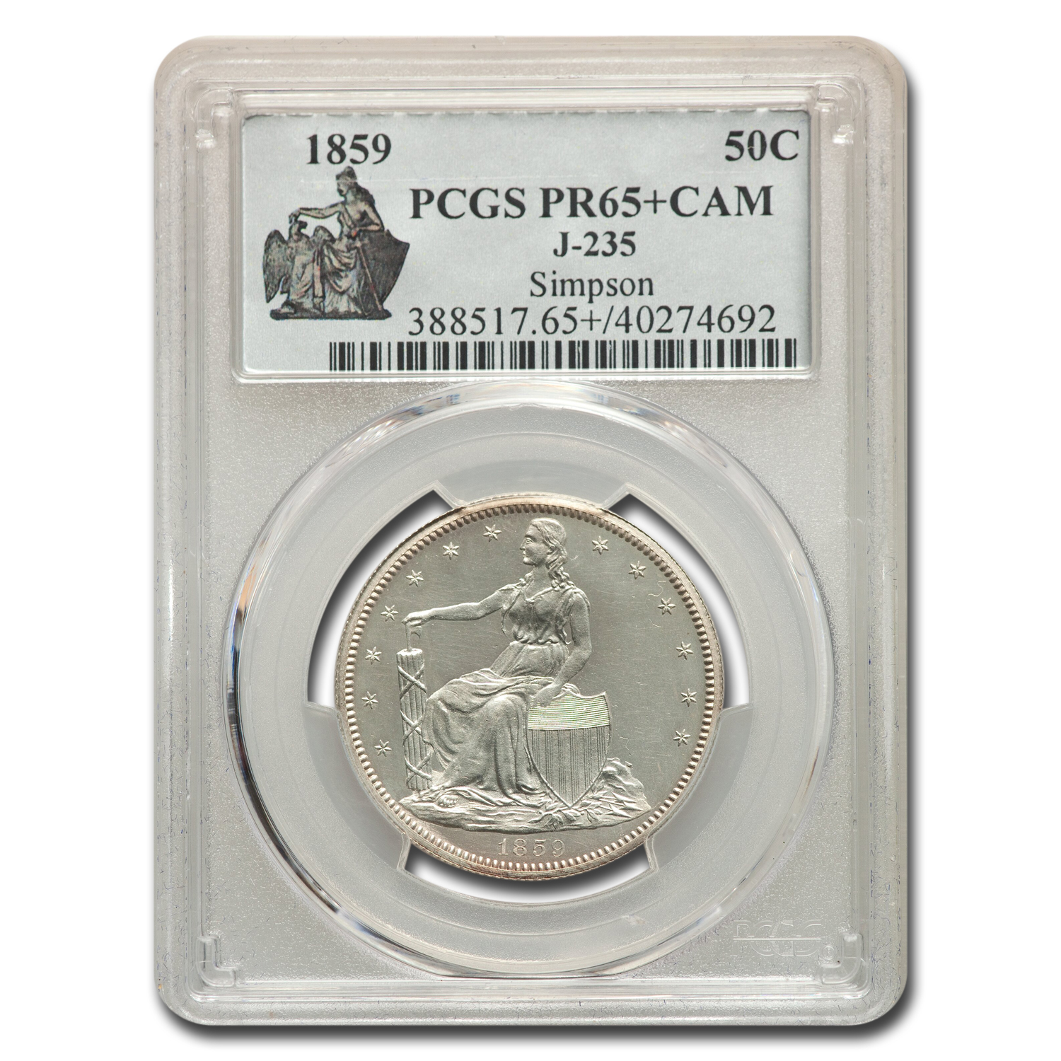 Buy 1859 Half Dollar Pattern PR-65+ Cameo PCGS (J-235)