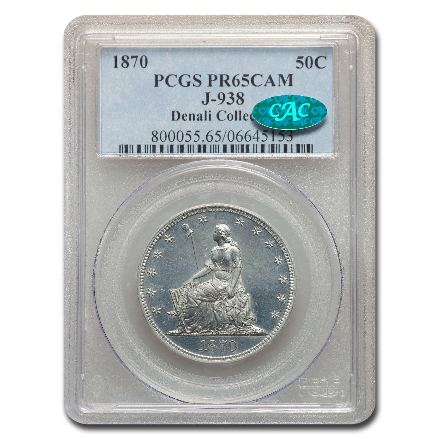 Buy 1870 Half Dollar Pattern PR-65 Cameo PCGS CAC (J-938)