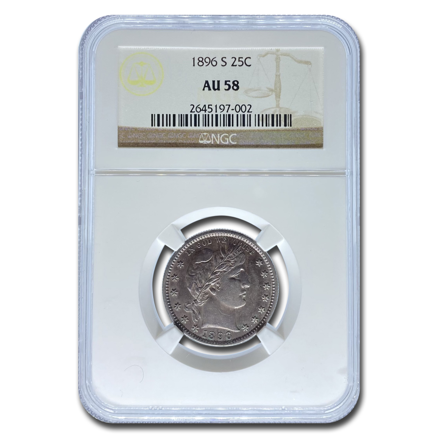 Buy 1896-S Barber Quarter AU-58 NGC