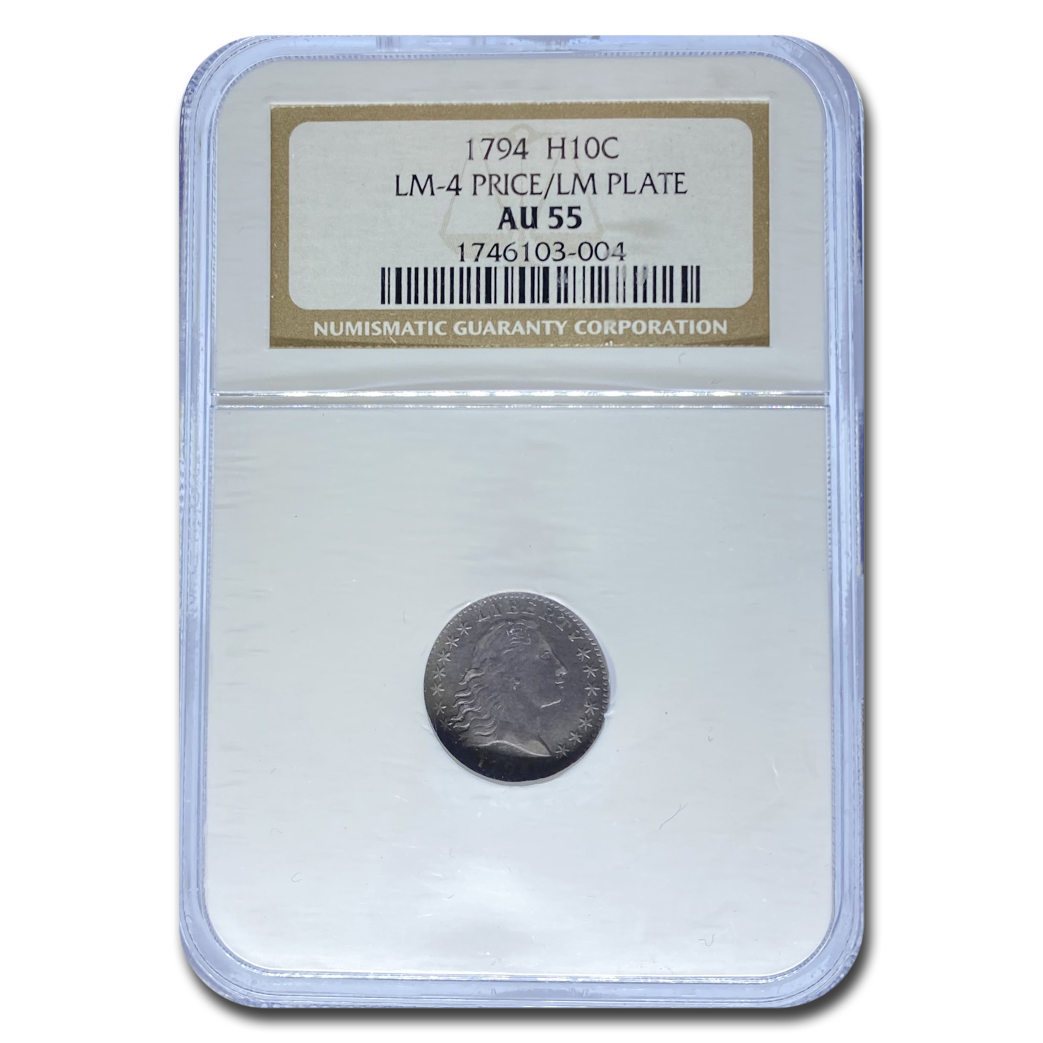 Buy 1794 Flowing Hair Half Dime AU-55 NGC (LM-4 Price/LM Plate)