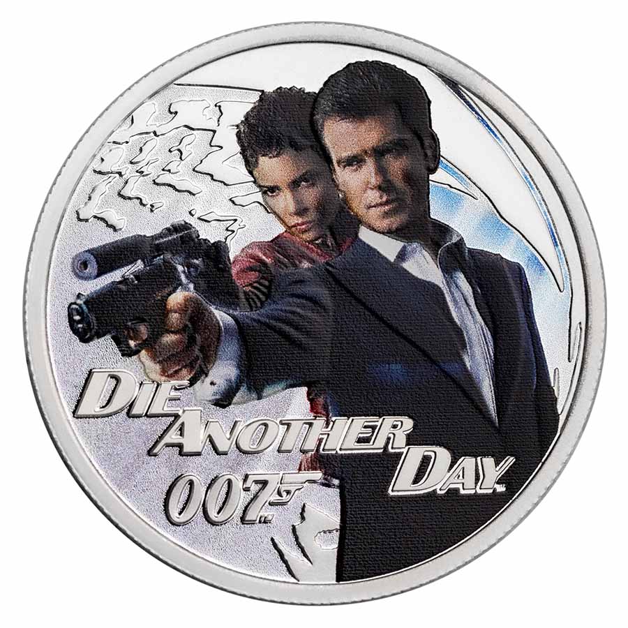 2022 TUV 1/2 oz Silver 007 James Bond Movie Die Another Day - Click Image to Close