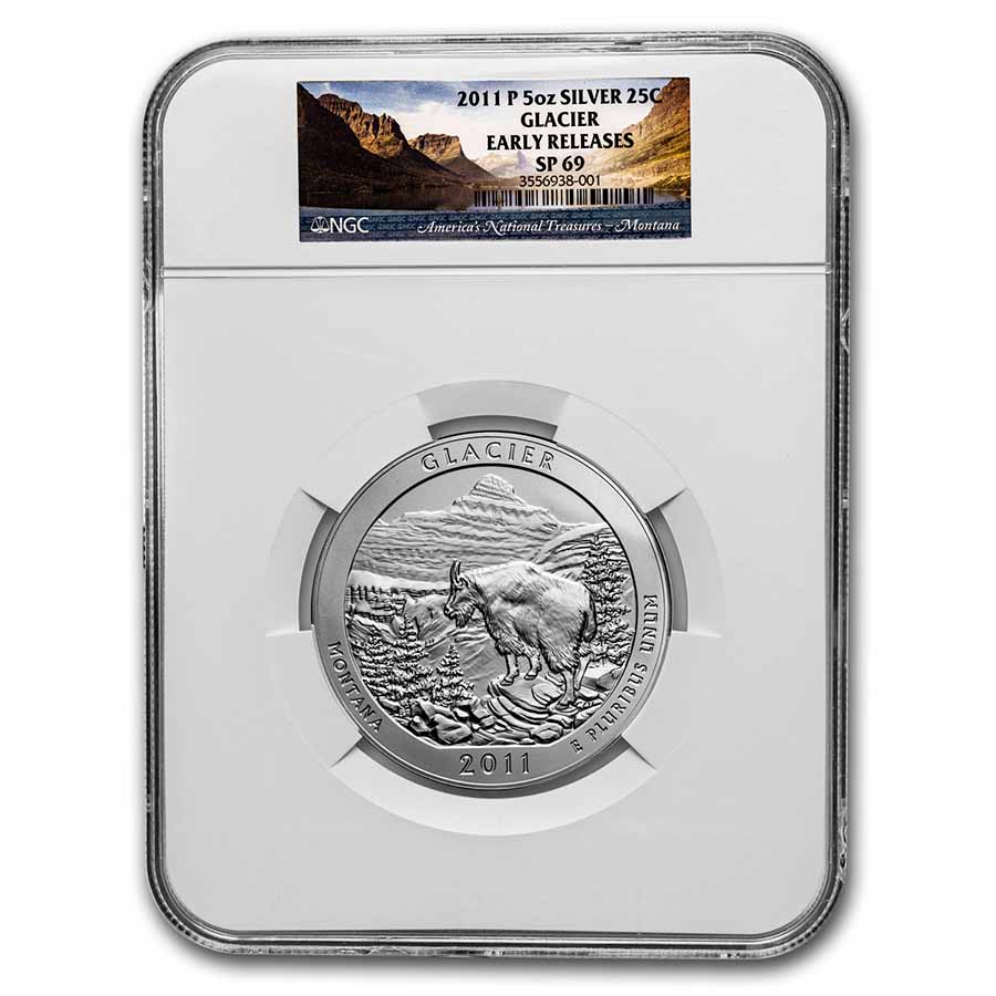 2011-P 5 oz Silver ATB Glacier SP-69 NGC (Early Release) - Click Image to Close
