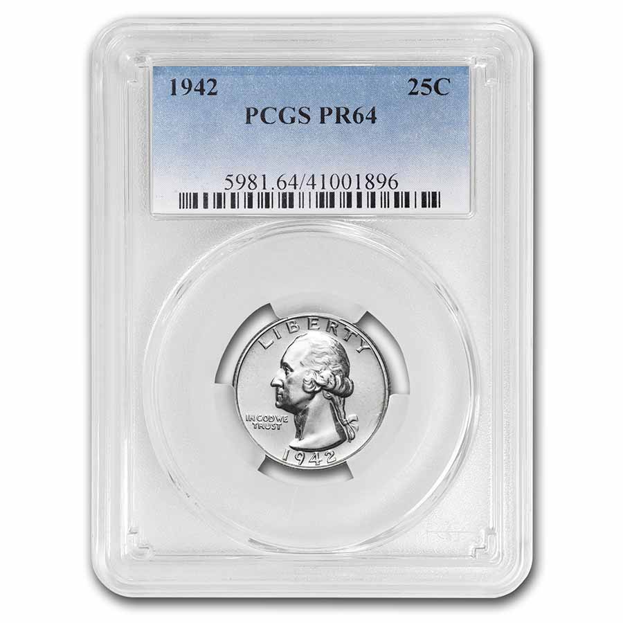 1942 Washington Quarter PR-64 PCGS - Click Image to Close